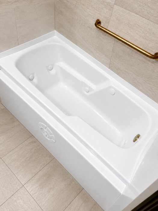 Freshly refinished white bathtub