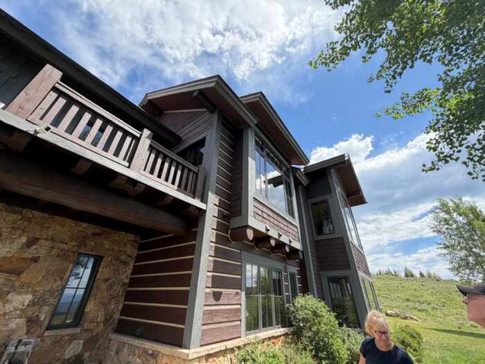 Finished exterior painting on a mountain home